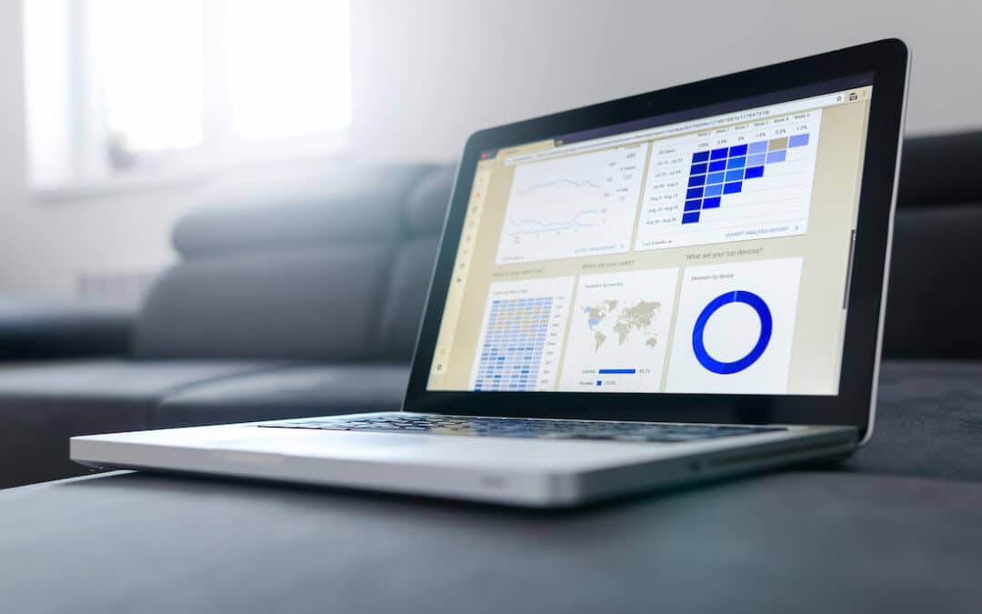Business chart display on a computer
