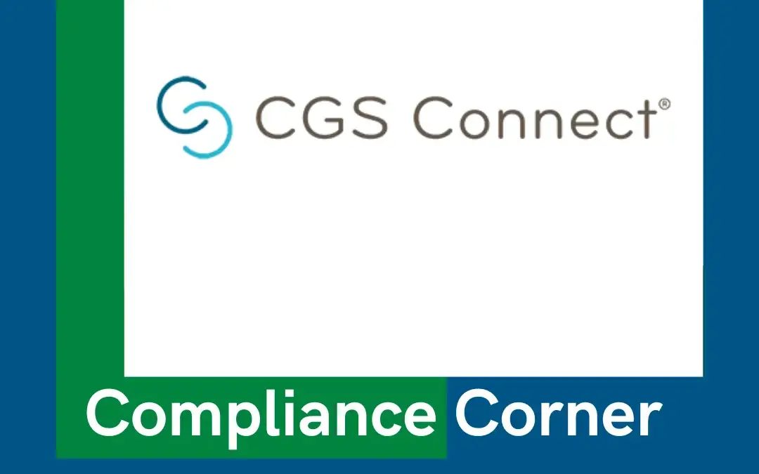 Compliance Corner banner with the CGS Connect logo