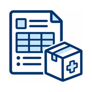 Supply Template Management A glowing blue shield with a white checkmark symbolizes security, protection, trust, compliance, and verified safety.
