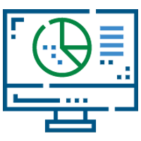an icon of a monitor with people